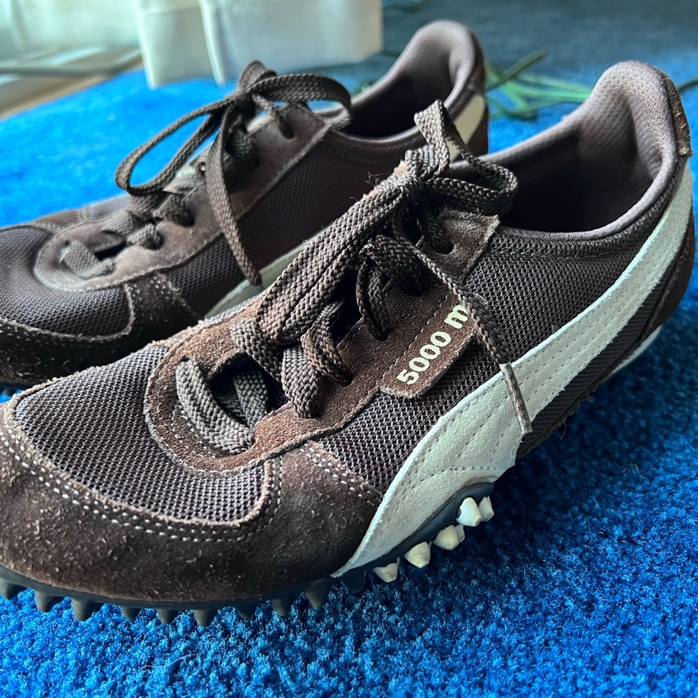 Puma 5000M Brown White Suede Mesh Running Shoes Retro Men’s 7.5